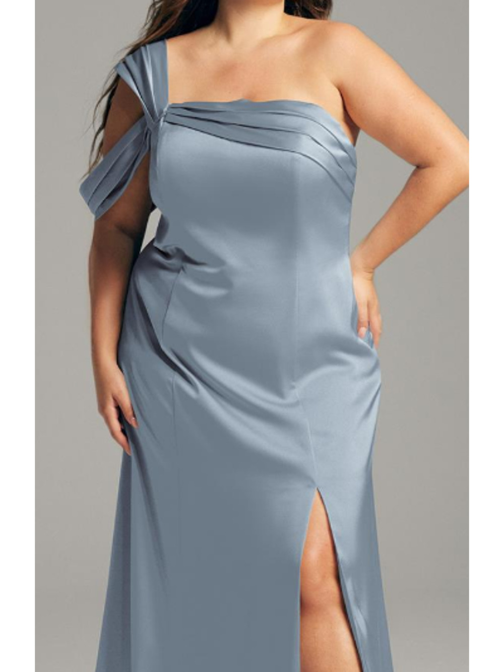 AW BRIDAL 2 XS dusty blue Lenora formal party bridesmaid wedding maxi dress 0b18